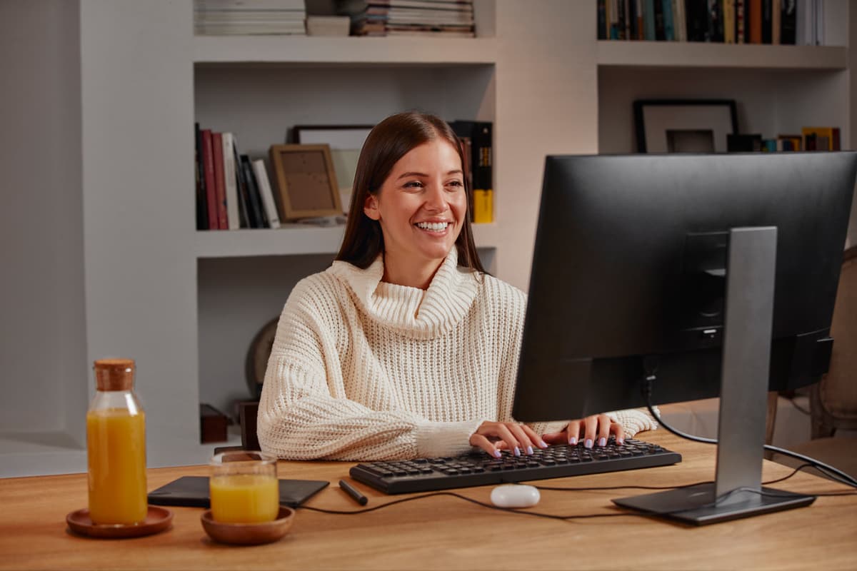 Woman working fromhome